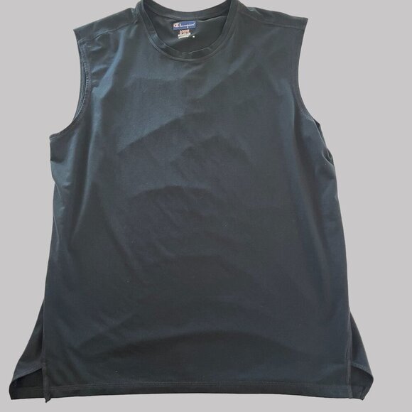 Champion Tank Top Mens Large Black Moisture Wicking Sleeveless Embroidered logo‎ - Picture 8 of 9